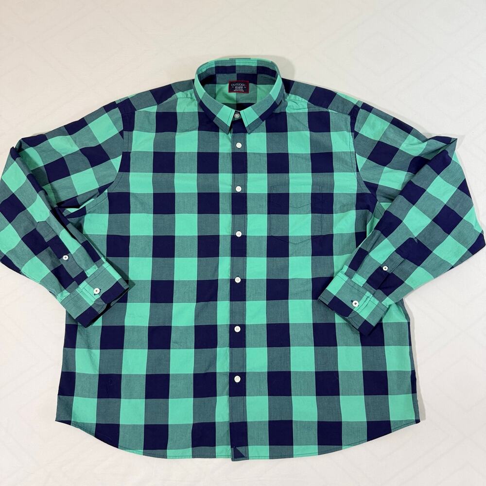 UNTUCKit Bonarda Shirt Mens XXL Green Plaid Button Up Long Sleeve Relaxed Fit